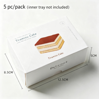 Boîtes à dessert en papier recyclé pour tiramisu et mousse, sacs en papier assortis, surface laminée brillante, détails élégants en relief