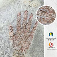 Tissu en dentelle blanche en polyester cordonné, respirant et ajouré, à prix de gros, pour robes de mariée, lingerie et vêtements de mode