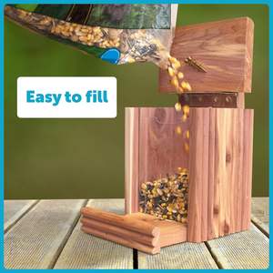 Milieuvriendelijke Ceder Eekhoorn Snacker <span class=keywords><strong>Feeder</strong></span> 2.75 Lb Capaciteit Massief Patroon Houten Kom Kleine Dieren Huisdieren Kommen Feeders Waterdicht - Product Image 6