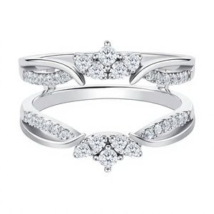<strong>SHELOVES</strong> Women Wedding Ring Guard Enhancer Adjustable Band AAAAA Zircon 925 Sterling Silver Sz 5.5 - Product Image 4