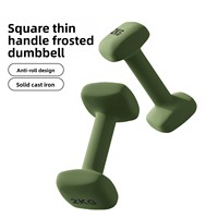 Haltères carrés en fonte mate personnalisés - Équipement de fitness à domicile pour le remodelage corporel 1kg/2kg/3kg Paires avec revêtement PVC pour utilisation intérieure/extérieure