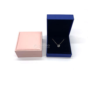 Pink Blue Customized Pu Jewellery <b>Box</b> Ring Boxes <b>Jewelry</b> Packaging <b>Necklace</b> <b>Box</b> Custom logo Luxury <b>Box</b> - Product Image 1