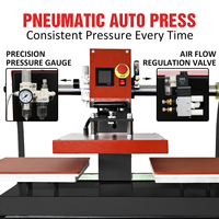 Presse à chaud pneumatique automatique double station Baiyin 40*60cm pour transfert thermique à plat pour impression de t-shirts