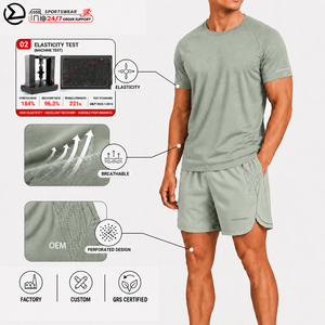 Ensemble de sport PRO personnalisé pour hommes, respirant, séchage rapide, <span class=keywords><strong>short</strong></span> de fitness - Product Image 1