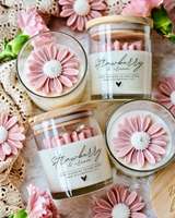 Bougie artisanale AIKUN en forme de fleur, cire de soja, huile essentielle naturelle de plantes, écologique, parfumée au papillon, pour les fêtes, Diwali