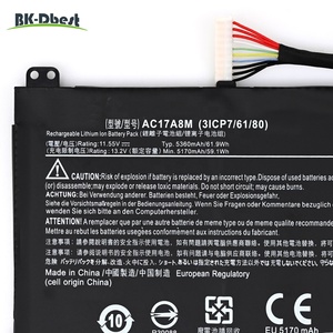 แบตเตอรี่แล็ปท็อป AC17A8M 59.1Wh 5170มิลลิแอมป์ต่อชั่วโมงสำหรับ <span class=keywords><strong>ACER</strong></span> TMX40-<span class=keywords><strong>51</strong></span>-M-553G TMX40-<span class=keywords><strong>51</strong></span>-M-50Y5 <span class=keywords><strong>SP314</strong></span>-52-31FP TMX3410-MG - Product Image 3