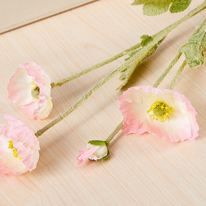 Flores de amapola artificiales de seda, flores de tacto Real para el hogar, cocina, decoraciones florales de boda - Product Image 4