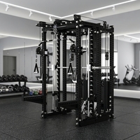 En gros Peak 3D Smith Machine Power Rack, appareil de musculation avec support d'haltères, crochets en J, bras de sécurité et système de câbles