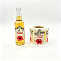 Op maat gemaakte rol etiketten voor drankenflessen, geprägd, zelfklevend, voor fruitdrankverpakkingen