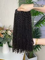 Extensiones de Cabello Humano Remy Virgen Sin Procesar, Ondulado y Rizado de Lujo SDD, Color Negro Natural, Suave y Denso