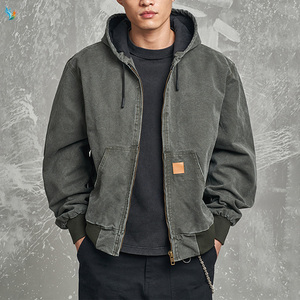Giacca Casual con Cappuccio in Tela Duck Canvas 100% Cotone Lavaggio Vintage con Logo Personalizzato - Product Image 2
