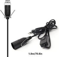 Cordon d'alimentation pour lampe à sel E14 de 180 cm avec variateur ou interrupteur 303, support de lampe et câble pour lampe à sel de l'Himalaya ou lampe à lave