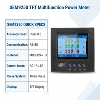 Medidor de Energía Digital Trifásico Multifunción con Pantalla LCD a Color de Alta Precisión Clase 0.1 0.2, Monitor de Energía con RS485 Modbus RTU