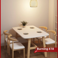 Table à manger moderne de luxe pour petites familles, chaises de restaurant rectangulaires légères pour la restauration commerciale-pour la location à domicile