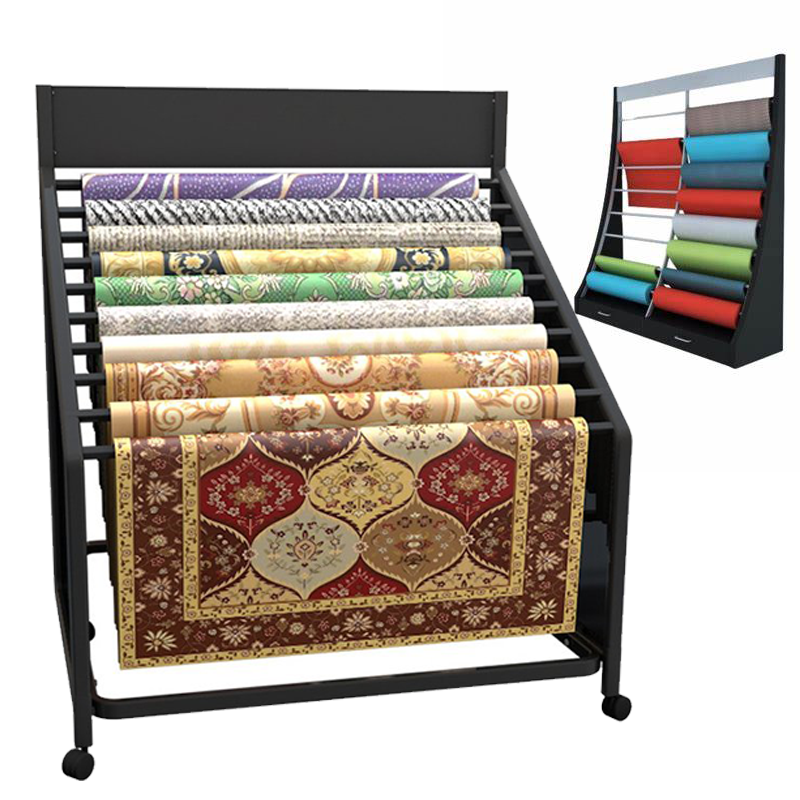 Apache Factory Customizable Metal Rug Display Rack for Shop Use Factory Customizable Metal Display Racks — view 1