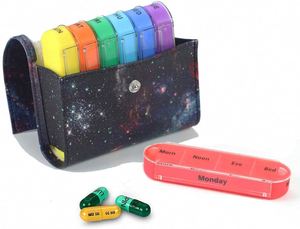 28 Compartments Personalized Travel <b>Wallet</b> Box 7 Day Weekly Medicine Pill Organizer With <b>Metal</b> Pill Cases - Product Image 2