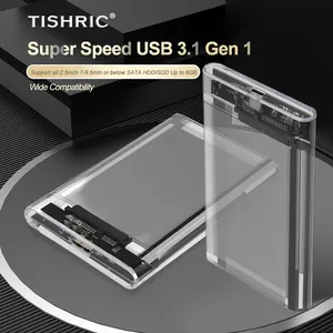 Tiusb3.0 c USB3.0 sabit disk Enxlosure harici hd kasa 3.5 inç SATA taşınabilir şeffaf HDD kutusu iletim hızı 6gb/sn'ye kadar