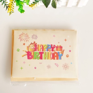 Vela LED 3D, lindo gato cantando, tarjeta de cumpleaños, colorido, divertido, pastel feliz, luz de papel DIY, estilo artesanal para mujeres, hombres, amor - Product Image 4