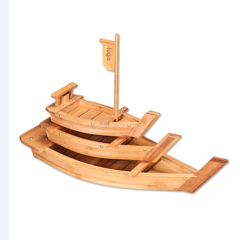 Hot selling A grade 100% natural wooden sushi boat for food