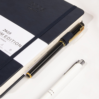 2025 A5 planificateur personnalisé en cuir PU Journal quotidien mensuel Journal imprimé Logo affaires cahier à couverture rigide