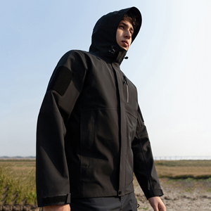 <span class=keywords><strong>Veste</strong></span> imperméable coupe-vent à capuche pour le sport, le trekking et le travail, entièrement thermocollée, pour le printemps et l'extérieur - Product Image 1