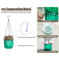 Pots de fleurs suspendus modernes à arrosage automatique pour intérieur, 6,5 pouces, paniers suspendus pour plantes d'extérieur, 3 crochets, drainage