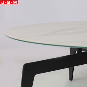 Sang trọng thiết kế hiện đại phòng khách bằng đá cẩm thạch trắng vòng Bàn cà phê với chân kim loại - Product Image 2