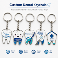 Porte-clés personnalisés de haute qualité en forme de dent, mini pendentifs dentaires, souvenirs de clinique dentaire, porte-clés pour dentistes