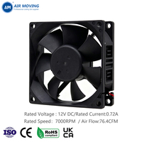 Ventilateur axial sans balais DC AM8025M12S 80x80x25mm 12V à roulement à manchon, mini-ventilateur silencieux pour la ventilation des boîtiers électroniques