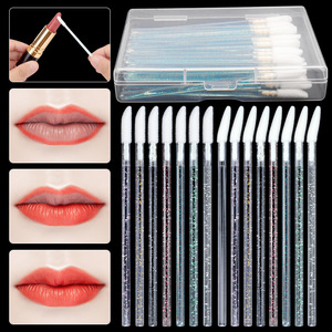 Crystal Handle Nylon Lip <b>Brush</b> Solid Makeup Applicator <b>Extended</b> Head Lipstick <b>Brush</b> for Beauty Tools - Product Image 3