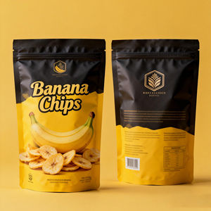 Sacs d'emballage en plastique laminé mat en aluminium avec fermeture éclair pour chips de mangue et de banane en gros - Product Image 4