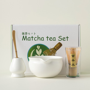 BAMBUS toptan özel japon yeşil töreni Matcha çayı çırpma kase ile Set - Product Image 3