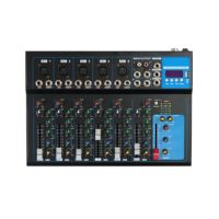 Console de mixage DJ professionnelle MG07+ Mini 7 canaux, mixeur audio USB avec alimentation fantôme 48V pour sonorisation en direct