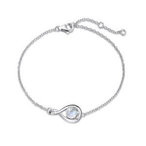 สร้อยข้อมือดีไซน์เรียบง่ายสไตล์ยุโรปอเมริกันประดับเพทายสีน้ำหยด ปรับขนาดได้ เหมาะสำหรับเดือนธันวาคม ทำจากเงินแท้ S925 - Product Image 4