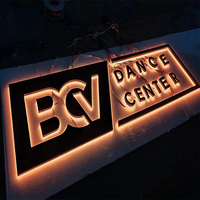 Nouvelles lettres rétroéclairées personnalisées en miroir brossé, logo mural 3D LED pour entreprise, enseignes LED pour magasin