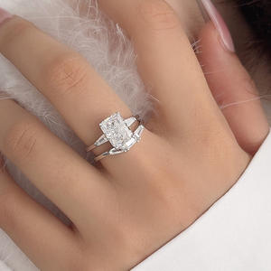 2,5 ct Iced Cut Versprechen Ringe 925 Sterling Silber 925 Sterling Silber Freizeit ringe für Damenmode Ringe für Damen - Product Image 2