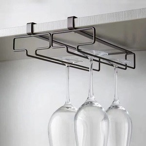 <b>Wine</b> Glass <b>Rack</b> Under Cabinet <b>Wall</b> Mounted Rust Resistant Rectangle Shape For Party Storage - Product Image 1