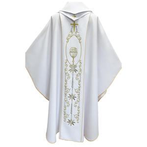 مطفي البوليستر الأبيض Vestment مع <span class=keywords><strong>orphrey</strong></span> عالية الجودة - Product Image 6