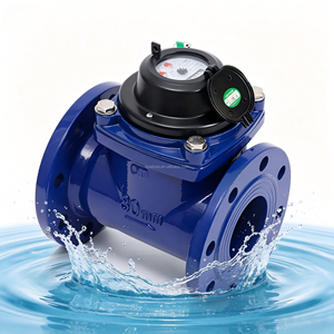 <span class=keywords><strong>D</strong></span>ébitmètre mécanique à turbine Langqiao à montage <span class=keywords><strong>sur</strong></span> bride pour <span class=keywords><strong>eau</strong></span> froide DN15 M-Bus R80, grand diamètre, haute précision, avec couvercle en cuivre, IP65 - Product Image 1