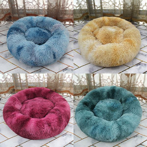 Batik-Plüsch Flauschiges Großes Donut-Hundebett Farbverlauf Maßgefertigtes Rundes Waschbares Hunde- und Katzenbett Kunstfell-Material - Product Image 2