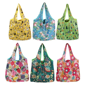 Bolsas de Compras Plegables Coloridas de Tela No Tejida, Tamaño Grande, con Asa para el Hombro, Reutilizables, con Múltiples Diseños - Product Image 1