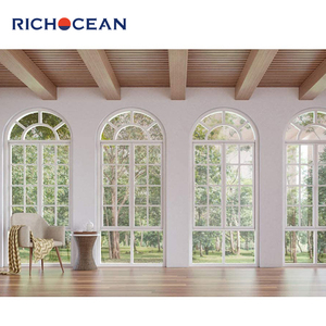 Fenêtres panoramiques fixes RICHOCEAN en aluminium à double vitrage, style arqué français, grandes fenêtres mur-à-mur à prix abordable - Product Image 6