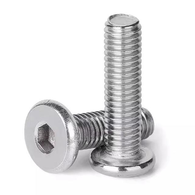 M2 M2.5 M3 M4 M5 M6 M8 Stainless Steel Thin Flat Round Head Hex Socket Furniture Replacement Eyeglasses Hinge Screws