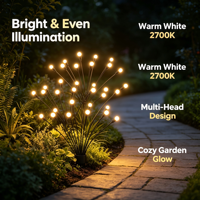 Lampes solaires LED pour allées de jardin, IP65, étanches, éclairage paysager extérieur pour pelouse, patio, parterre de fleurs et décoration de chemins