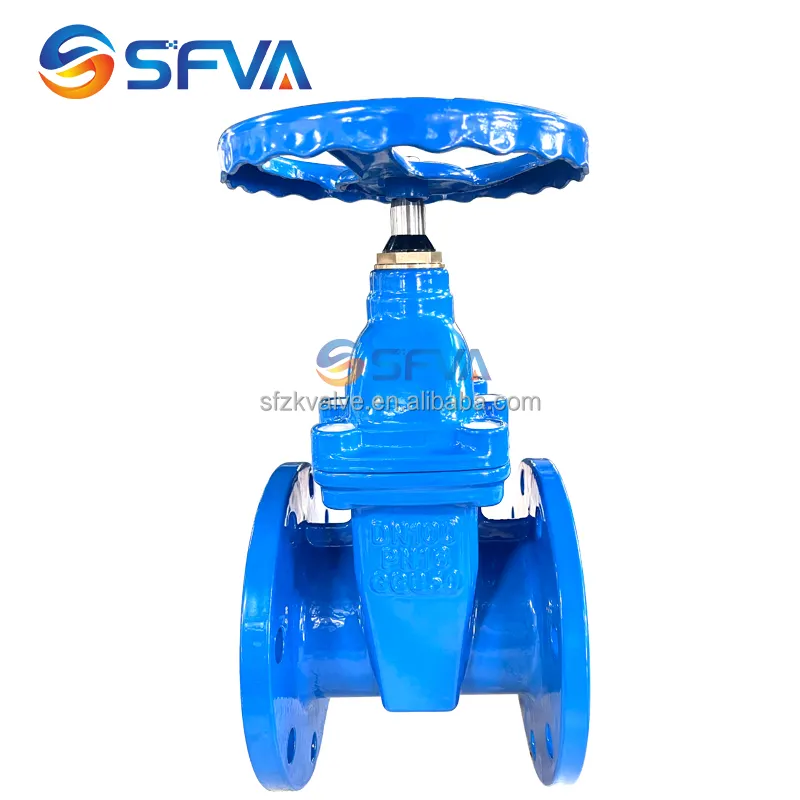 DIN3352 DIN F4 DN100 PN16 GGG50 Non rising stem resilient seat ductile iron brass nut gate valve