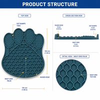 Alfombrilla de silicona para lamer para mascotas con diseño de trébol de cuatro hojas, comedero lento con textura de nódulos, antideslizante, de grado alimenticio, para perros y gatos