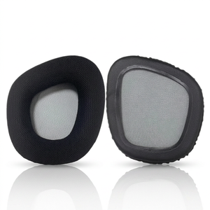 Pour Corsair VOID PRO ELITE, oreillettes ergonomiques en forme de D en tissu maillé premium, revêtement en cuir protéiné noir, pour casque de jeu - Product Image 1