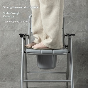 1104B-1 Shower Stool HDPE Adjustable Height Non Slip Lightweight Aluminum Shower Seat for Elderly Senior Pregnant Post Surgery - Product Image 2
