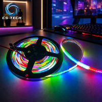 Lampu Strip LED COB Dream Color Addressable Tahan Air IP67 IP68 DC24V Outdoor Silicone Neon Flex RGBIC Pixel Chasing Ribbon