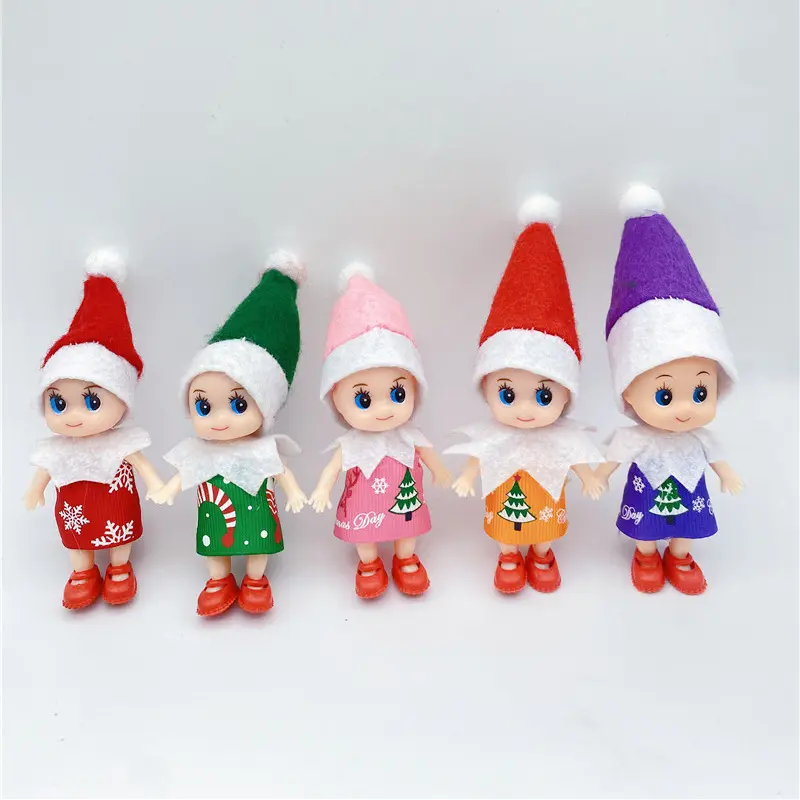Оптовая Продажа с фабрики 9 см милый Рождественский эльф кукла маленький размер пластиковые куклы игрушки